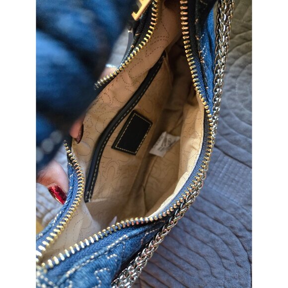 True Religion Denim Signature Quilted Hobo w/Detachable Chain Strap - Picture 3 of 6